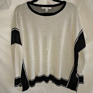 Macy's, Single Thread, 1X, Black, Gray, Pattern, Sweater, 3/4 Sleeve